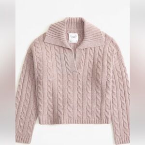 Abercrombie and Fitch Women's Cable Knit Sweater - Pink Size XS